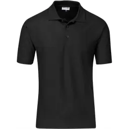 Mens Basic Pique Golf Shirt Black Front